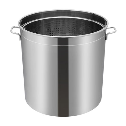 RVS Emmer – Roestvrijstalen Emmer – Met Deksel Emmer – Multifunctionele Emmer – Opbergemmer – 50 Liter Inhoud – Duurzaam 201 Roestvrij Staal