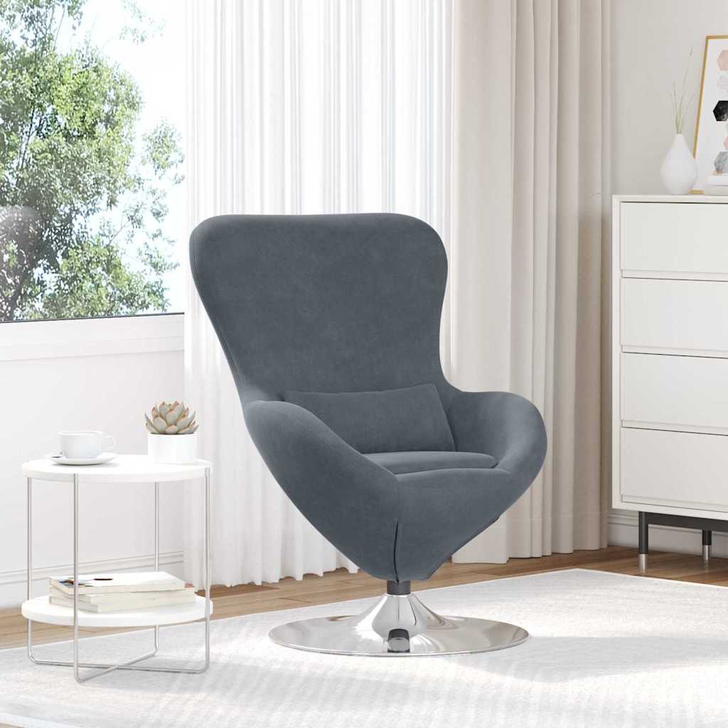 Draaifauteuil – Fauteuil – Lounge Stoel – draaistoel – Relaxstoel – Donkergrijs Zonder Voetenbank – 360° Draaibaar – Comfortabele Zachte Bekleding