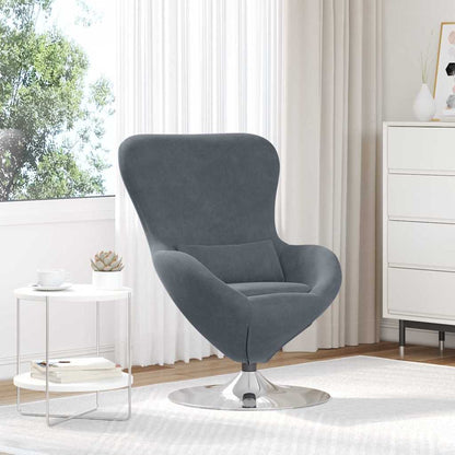 Draaifauteuil – Fauteuil – Lounge Stoel – draaistoel – Relaxstoel – Donkergrijs Zonder Voetenbank – 360° Draaibaar – Comfortabele Zachte Bekleding