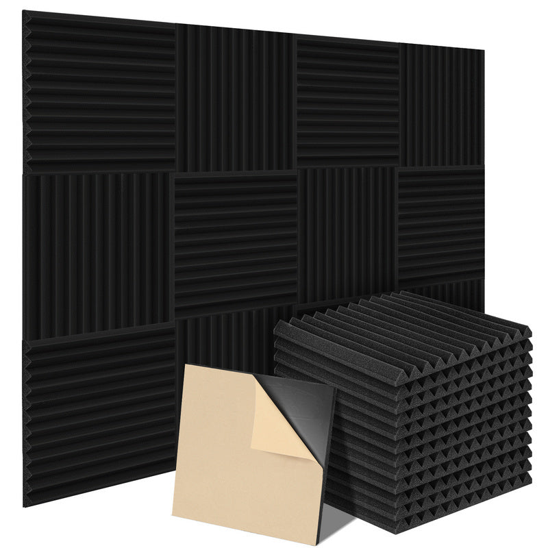Geluidsisolatiepanelen – Akoestische Panelen – Geluidsabsorberende Wandpanelen – Zelfklevende Isolatiepanelen – Akoestisch Schuim – 24 Stuks – 30x30x2,5 cm – Effectieve Echovermindering