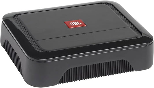 JBL Club A600 Mono Subwoofer Auto Versterker met 350W RMS op 4Ω, 600W RMS op 2Ω, Class D techniek, 10–320Hz bereik, variabele low-pass filter, bassboost en faseschakelaar voor systeemafstemming