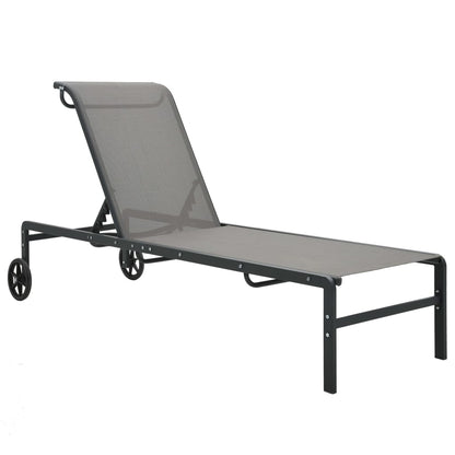 2-Persoons Loungeset – Tuinmeubel – Ligstoel – Buitenmeubel – Verstelbare Rugleuning – Duurzaam Staalframe