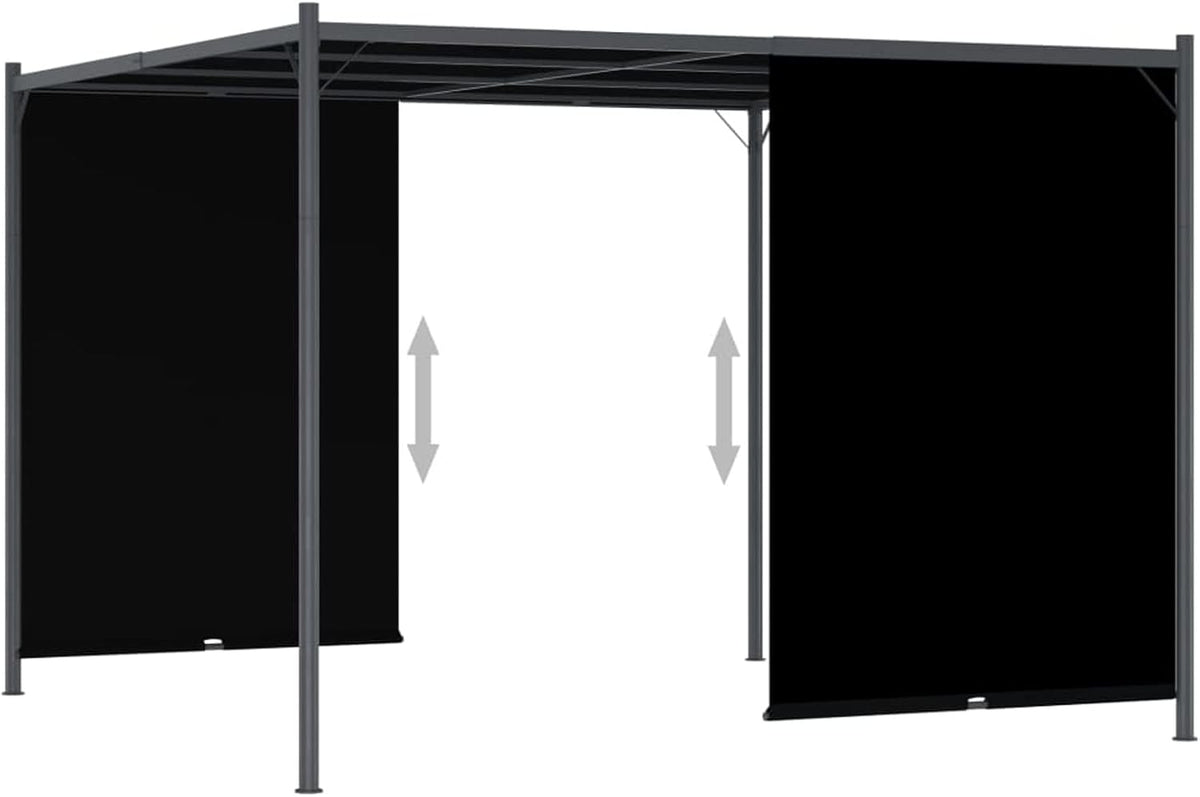 Garden Pergola with Retractable Roof 3x3m Anthracite, Garden Pergola, Pergola Garden Plant, Outdoor Pergola - QUORE