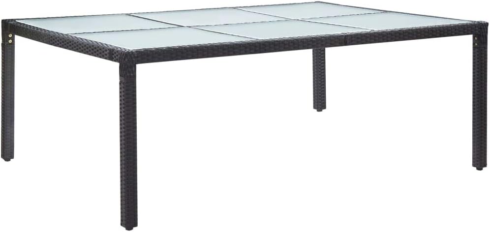 Tuintafel – Tuinmeubel – Balkontafel – Terrastafel – Tuinset – Weerbestendig – 200 x 150 cm – Poly Rattan – Zwart – Onderhoudsvriendelijk