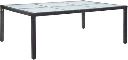 Tuintafel – Tuinmeubel – Balkontafel – Terrastafel – Tuinset – Weerbestendig – 200 x 150 cm – Poly Rattan – Zwart – Onderhoudsvriendelijk