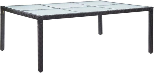 Tuintafel – Tuinmeubel – Balkontafel – Terrastafel – Tuinset – Weerbestendig – 200 x 150 cm – Poly Rattan – Zwart – Onderhoudsvriendelijk