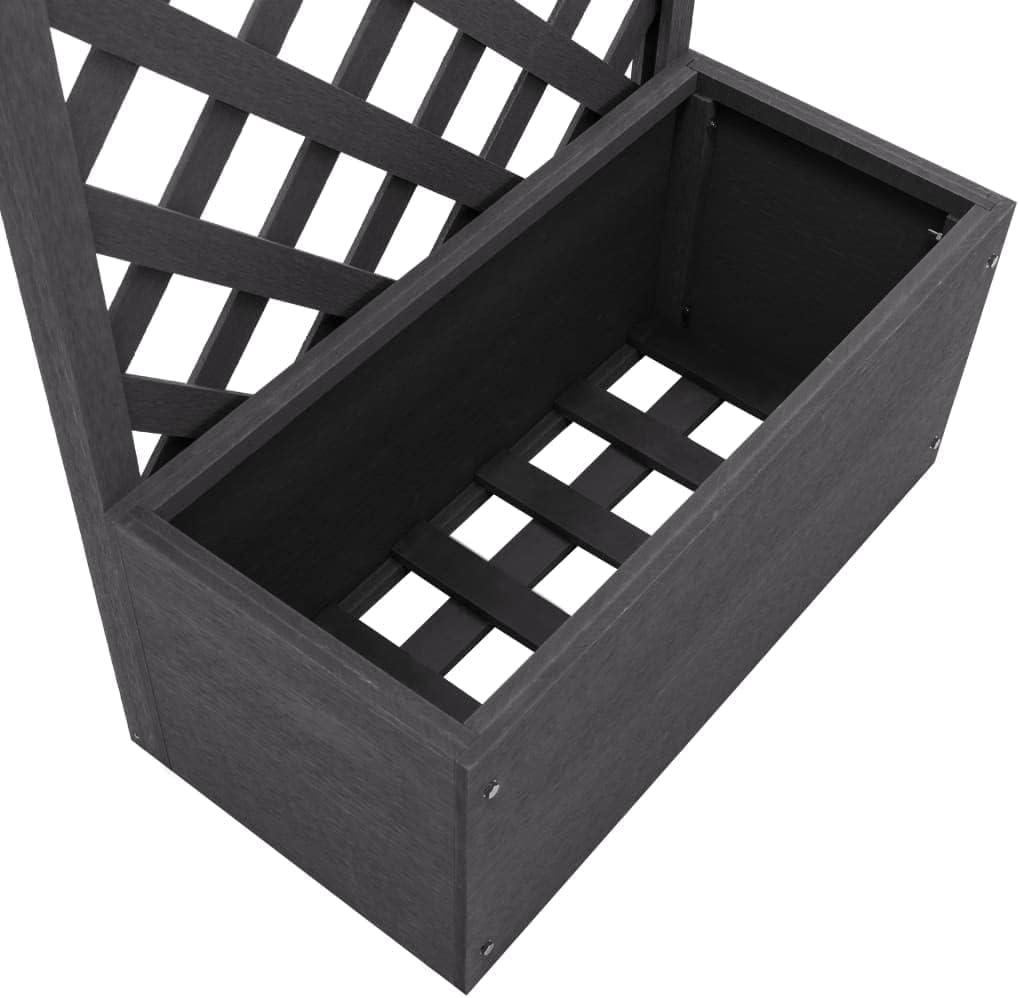 Trellis, outdoor hoogslaper, bloempotten, groenten, fruit, kruiden voor buiten, terras, tuin, met bloembak 70 x 30 x 135 cm, WPC - QUORE