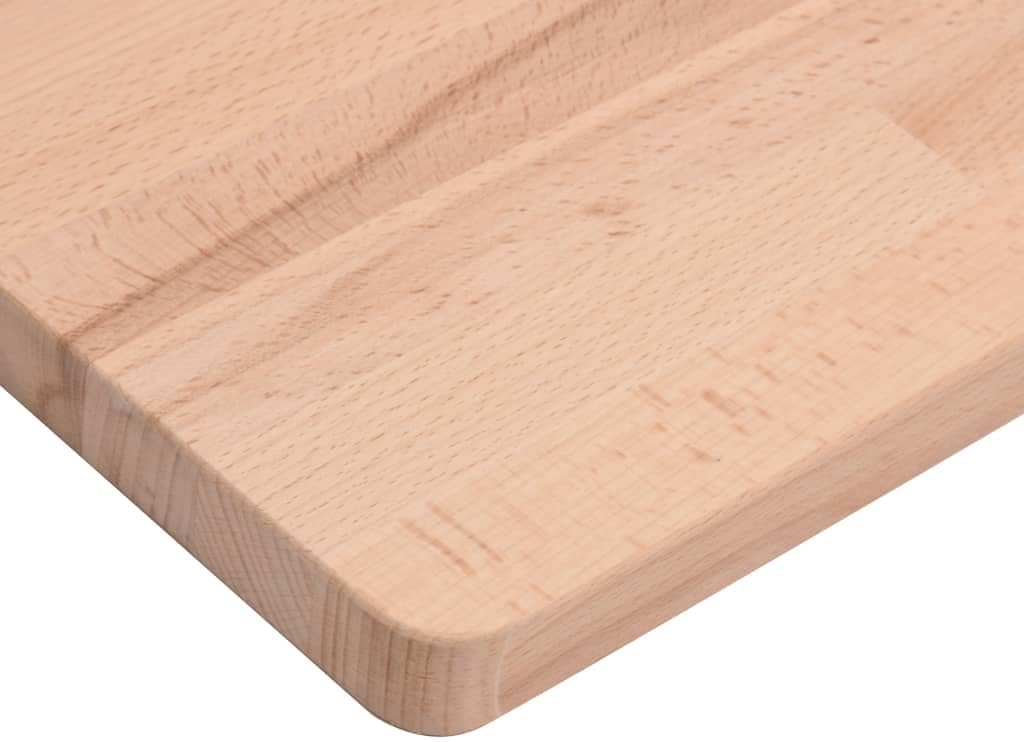 Houten Badkamerblad – Werkblad – Plank – Aanrechtblad – Blad – Massief Beukenhout – 100x50x2,5 cm – Afgeronde Hoeken – Duurzaam En Gemakkelijk Schoon Te Maken