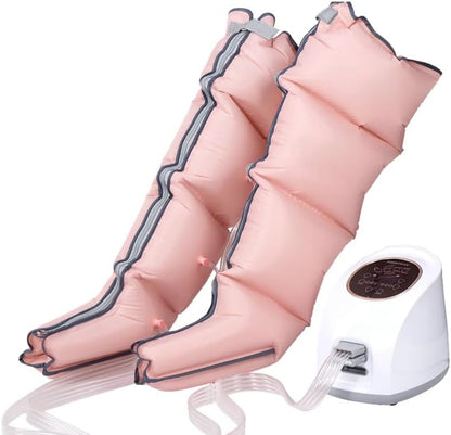 Beencompressieapparaat voor lymfedrainage plus GRATIS uitbreiding, oedeemreductie, met pneumatische beenmassage, compressie, verbetering van de bloedcirculatie inclusief uitbreiding (Roze, M)