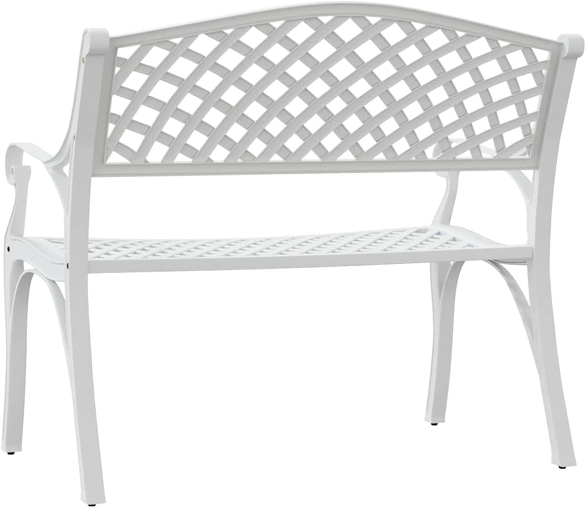 Mogou Tuinbank, buitenbank, terras, tuinbank, gegoten aluminium, wit, 102 cm - QUORE