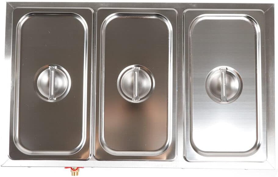 Bain Marie Electric Food Warmer Heat Holder Stainless Steel Hot Plate Buffet Warmer Chafing Dish with Food Container Water Bath Warmer Bain Marie 850W 220V DHL GN - QUORE