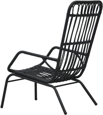vidaXL Garden chair poly rattan black - QUORE