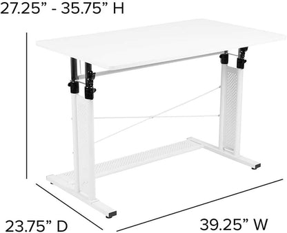 Flash Furniture Zit- en stabureaus, metaal, rustiek, 39,3' B x 23' D x 27'-35' H
