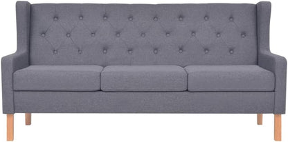 vidaXL Three seater sofa fabric grey, fabric sofa, lounge, living room sofa, fabric sofas, loungers, living room sofas, living room sofas, living room sofas - QUORE