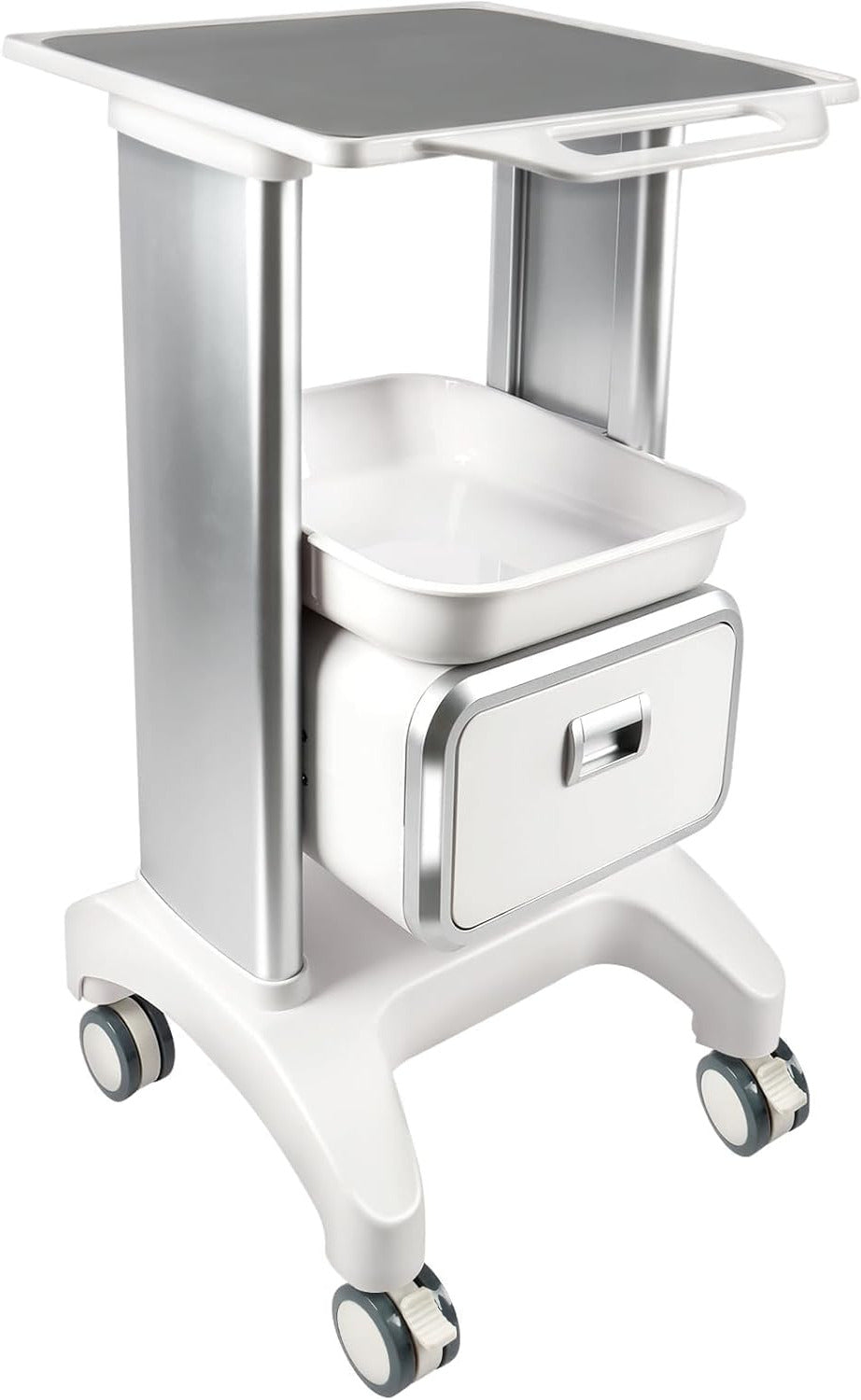 Medische Trolley – Mobiele Winkelwagen – Rolwagen – Medische Kar – Opbergtrolley – Compact Formaat 68x44x44 cm – Met 4 Stille Wielen en 6 Ladevakken