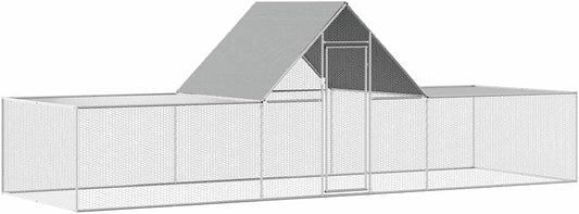 vidaXL Chicken Coop Galvanized Steel Chicken Coop Chicken Run Run Chickens Chick - QUORE