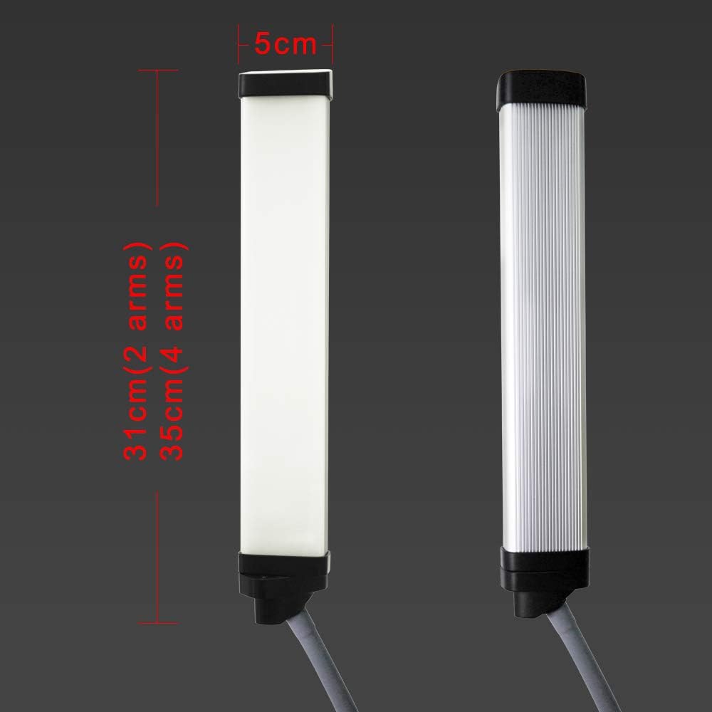 FX-800II Opvouwbare 50W 3200K-5500K LED-videostudio met vier armen, ringlamp met USB-oplaadpoort en statief van 200 cm, voor telefooncamera, YouTube, make-upvideo's