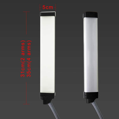 FX-800II Opvouwbare 50W 3200K-5500K LED-videostudio met vier armen, ringlamp met USB-oplaadpoort en statief van 200 cm, voor telefooncamera, YouTube, make-upvideo's