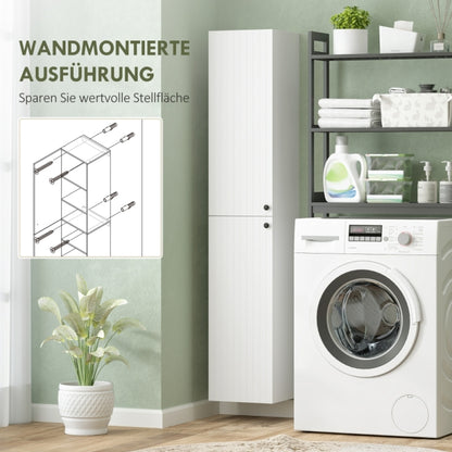 Medicijnkastje – Medicijnkast – Badkamerkast – Apothekerskast – Wandkast – Wit – 6 Vakken – Soft-Close Deuren – MDF Waterbestendig Met Gouden Scharnieren