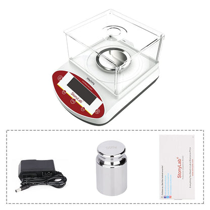 stonylab Analytische Elektronische Balans, 500 g x 0.01 g Laboratorium Schaal Precisie Analytische Balans Elektronische Schaal Sieraden Schaal met Schild en LCD Display, 220 V