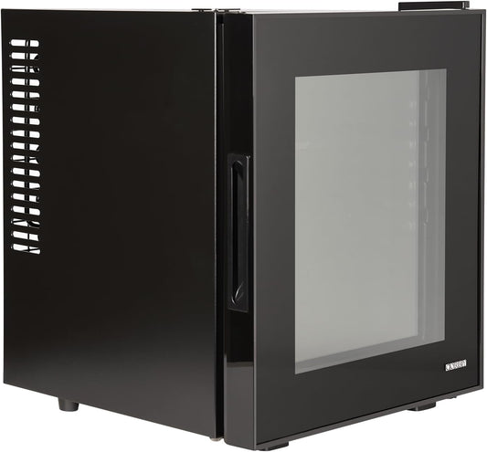 Corby Eton 20L glazen minibar in zwart met zwarte binnenkant - EU-stekker