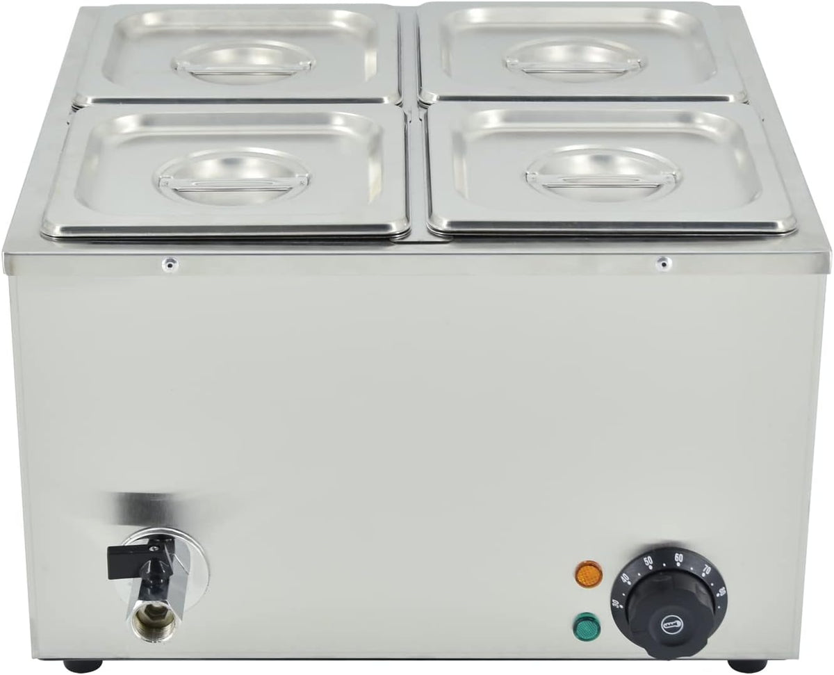 TAIMIKO Professioneel elektrisch waterbad voor buffet van roestvrij staal incl