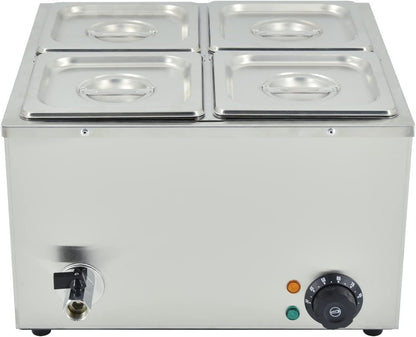 TAIMIKO Professioneel elektrisch waterbad voor buffet van roestvrij staal incl