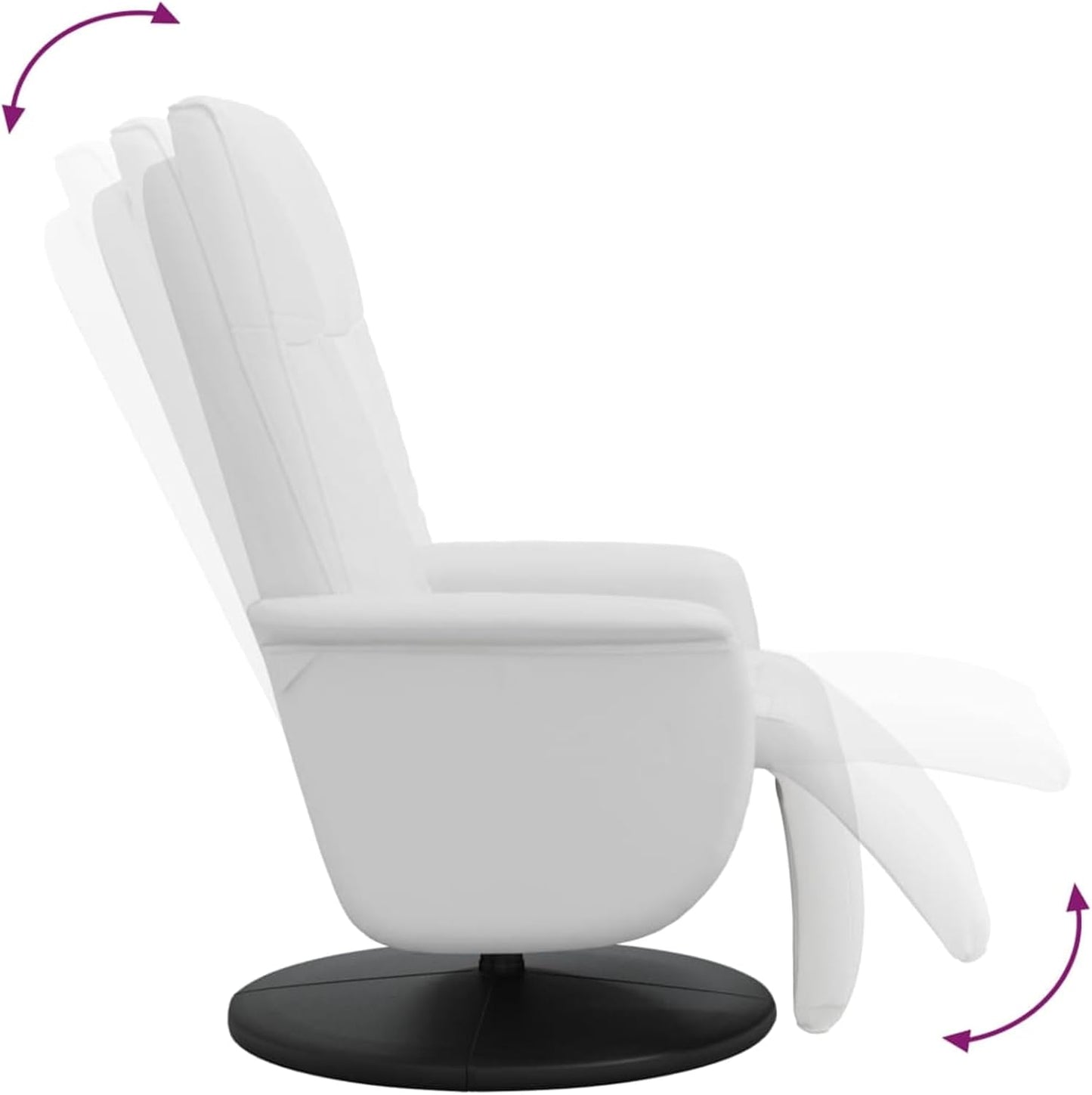 Comfortable recliner chair with reclining function, faux leather, white, max. 110 kg - White Comfort Relax Recliner Chair with Function, Faux Leather, up to 110 kg Model356510