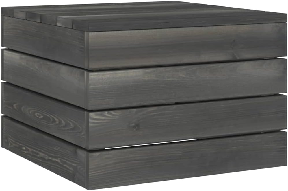 Terrasmeubelen, tuinbank, meubelsets, lounge-set, loungemeubelen, 2-delig, tuinbankstel van pallets grenenhout, donkergrijs - QUORE