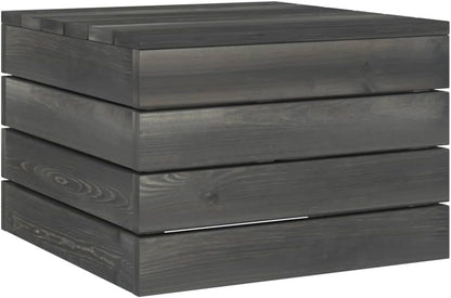 Terrasmeubelen, tuinbank, meubelsets, lounge-set, loungemeubelen, 2-delig, tuinbankstel van pallets grenenhout, donkergrijs - QUORE