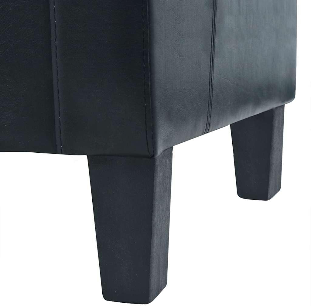 vidaXL Three Seater Sofa Faux Leather Black Three Seater Sofa Sofa Sofa - QUORE