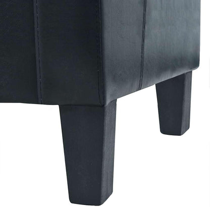 vidaXL Three Seater Sofa Faux Leather Black Three Seater Sofa Sofa Sofa - QUORE