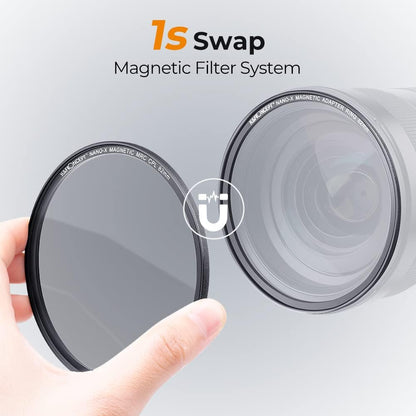 K&F CONCEPT 72mm Magnetisch Lensfilterset - UV CPL ND1000 Magnetische Adapterring Optisch Glas Camera Filter Pouch Quick Swap Systeem (Nano-X Serie)