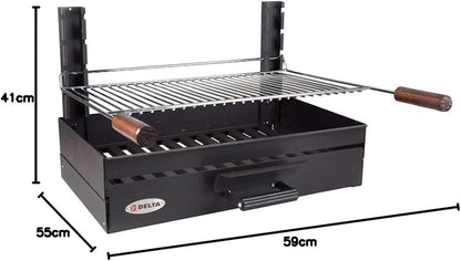 I LOVE BBQ - Houtskoolbarbecues - Opzetgrill 6/8 Bestek - Grillset - Afmetingen: 59 x 55 x 41 cm, 647417