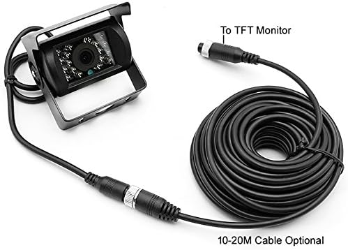 12V-24V 4Pin Omkeren Backup Achteruitrijsysteem 7 inch TFT LCD HD Monitor met Zonnescherm Beugel 2x 18LEDs IR Nachtzicht Waterdichte Reverse Camera voor RV/Bus/Trailer/Truck