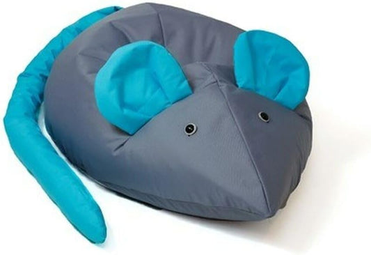 GO GIFT Zitzak, blauw, grijs, Oxford-muis