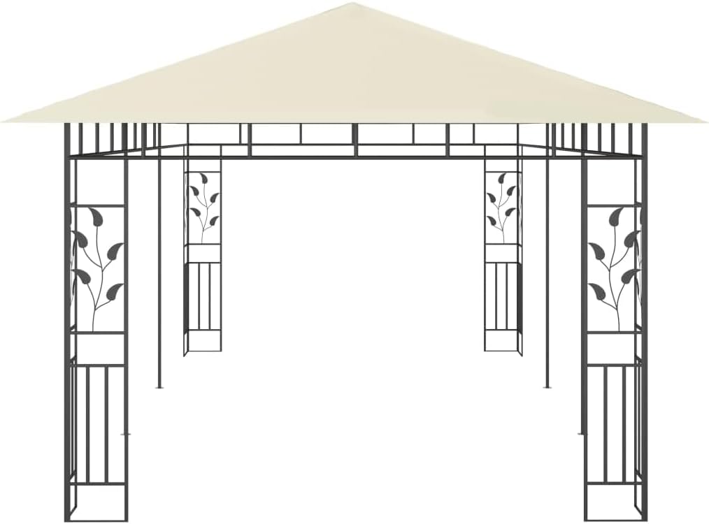 Leepesx Garden gazebo with mosquito net, gazebo, pergola, outdoor gazebo with mosquito net, 6 x 3 x 2.75 m, cream - QUORE