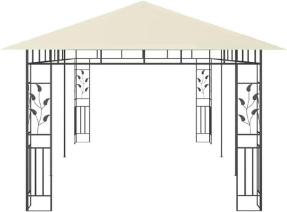 Leepesx Garden gazebo with mosquito net, gazebo, pergola, outdoor gazebo with mosquito net, 6 x 3 x 2.75 m, cream - QUORE