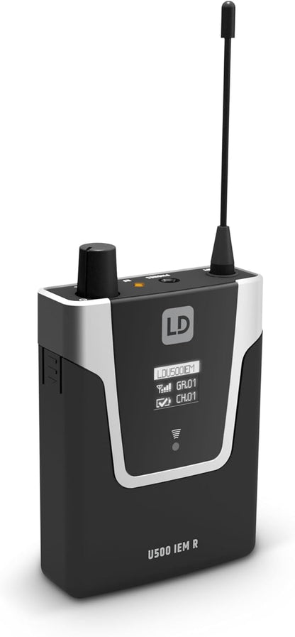 Draadloos In-Ear Monitorsysteem – In-Ear Monitor – In-Ear Monitoring – Bodypack Ontvanger – Draadloze Monitor – 863–865 MHz + 823–832 MHz – 96 Kanalen – Bereik Meer Dan 100 Meter