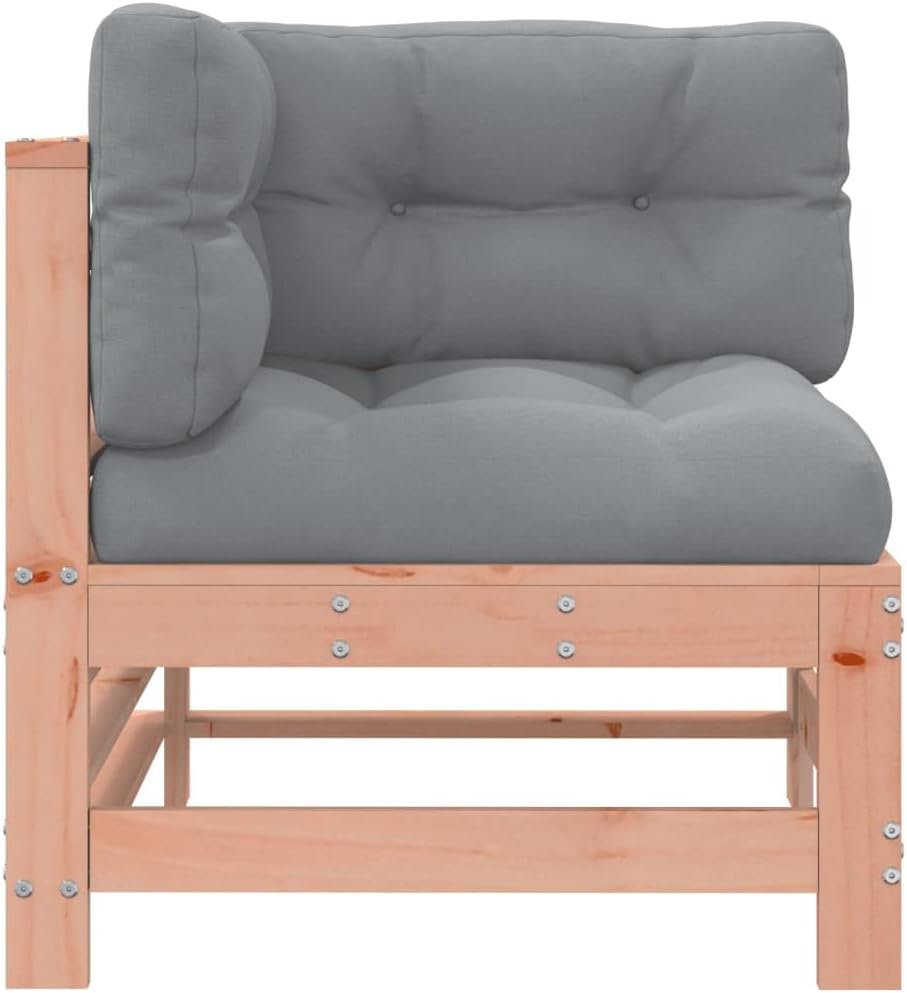 Hoeklounge – Hoekbank – Loungeset – Tuinbank – Buitenbank – Massief Douglas Hout – Weerbestendig Met Grijze Oxford Kussens