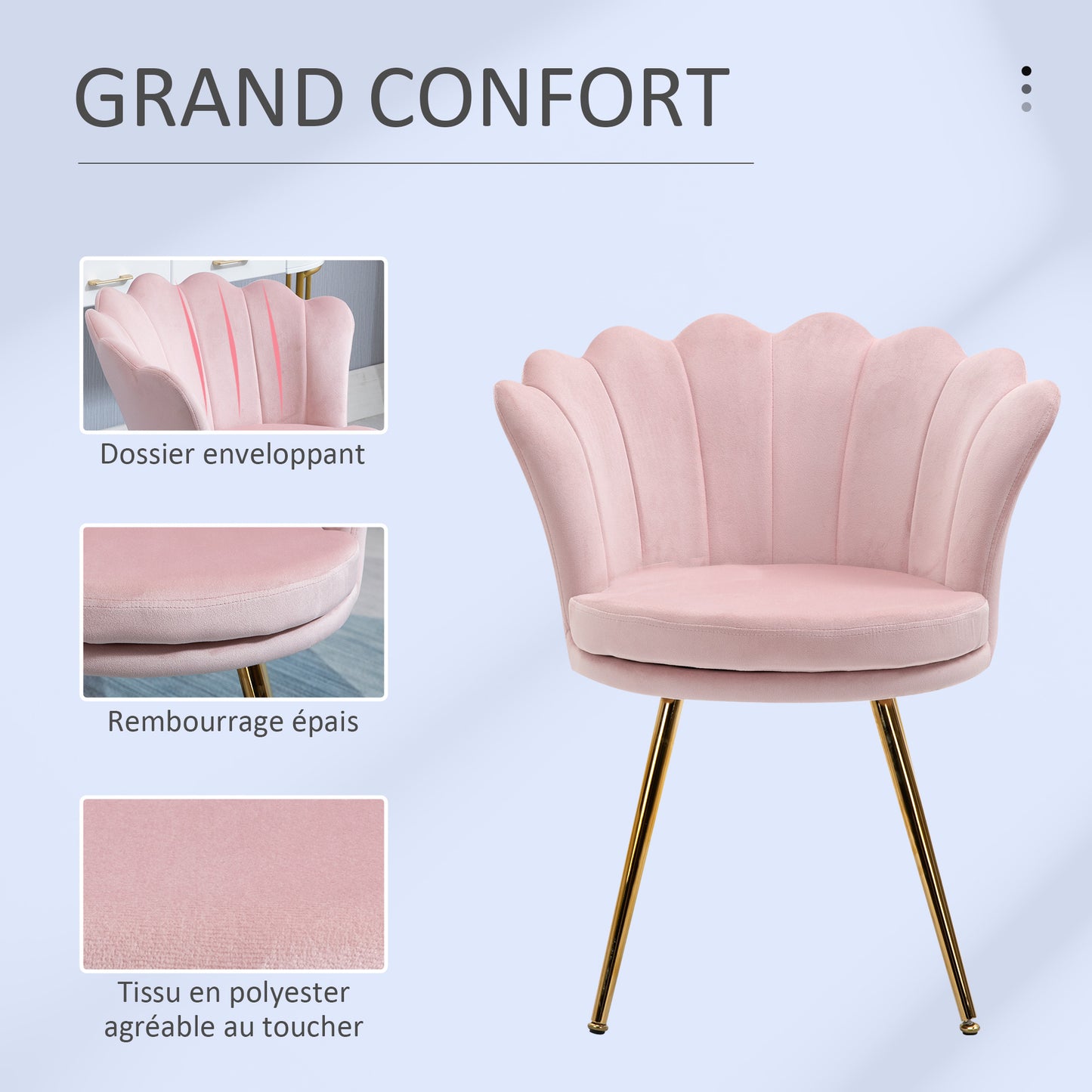 Draaifauteuil – Fauteuil – Lounge Stoel – Velvet Stoel – Shell Chair – Roze Velours – 360° Draaibaar – Stijlvol Metalen Frame