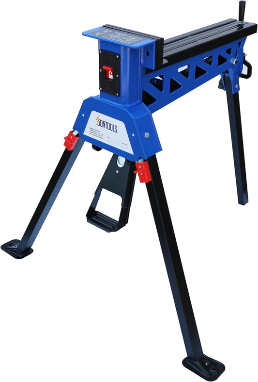 SoonTools Draagbaar werk- en klemsysteem, mobiele inklapbare werkbank met voetbediend mechanisme, 150 kg draagvermogen Horse Work Bench, materiaal ondersteuningsstation