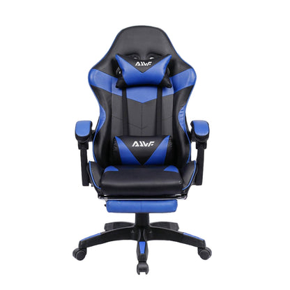 Ergonomische Gamingstoel – Bureaustoel – Gamedraaistoel – Werkstoel – Bureauzetel – Met Verstelbare Voetsteun – 360° Draaibaar Met Hoofdsteun - Blauw