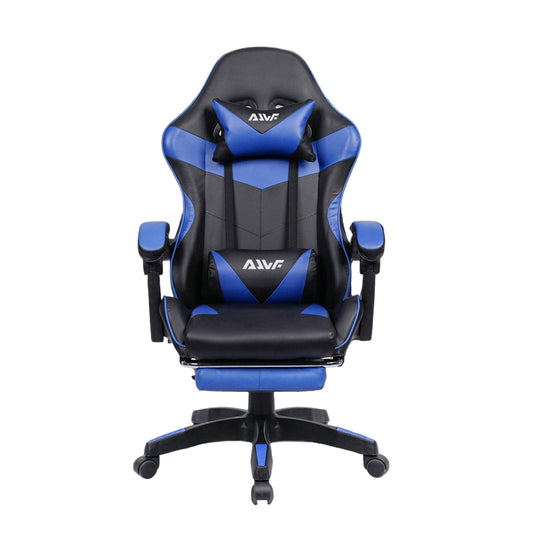 Ergonomische Gamingstoel – Bureaustoel – Gamedraaistoel – Werkstoel – Bureauzetel – Met Verstelbare Voetsteun – 360° Draaibaar Met Hoofdsteun - Blauw