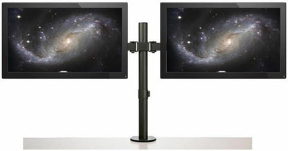 StarTech.com Dubbele Monitorarm - VESA Bureausteun voor Schermen tot 32" - Ergonomische Draaibare Beugel met Bureauklem/Doorvoer bevestiging - Verstelbare Hoogte/Kantelen/Zwenken/Roteren