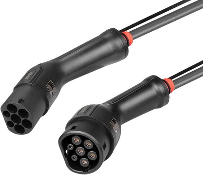 Lindy 7m Type 2 naar Type 2 11kW (16A 480V) EV/elektrisch voertuig en plug-in-hybride laadkabel, 3-fase, IP65, UL 94 V-0, TUV-gecertificeerd, TPU-jas, draagtas