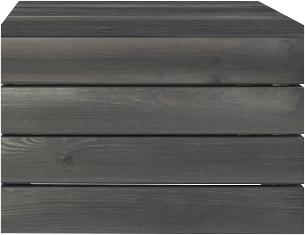 Terrasmeubelen, tuinbank, meubelsets, lounge-set, loungemeubelen, 2-delig, tuinbankstel van pallets grenenhout, donkergrijs - QUORE