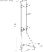 Fietsstandaard - Fiets Montagestandaard - Fietshouder - voor 2 Fietsen - Volledig Instelbare - Wandhouder - Ideaal voor MTB - Hybride Fietsen - Verticale Fietsstandaard - Houdt tot 40 kg - 66.5 x 55.8 x 219 cm - Zwart