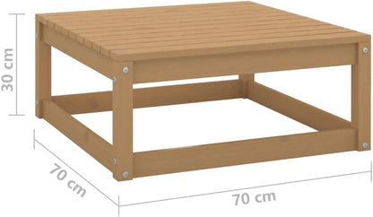 Lounge garden furniture set balcony furniture set garden lounge set garden stool 70x70x30cm honey brown solid pine - QUORE