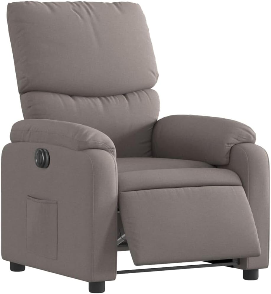 Recliner Chair Electric Taupe Fabric TV Chair with Reclining Function Single Reclining Chair Relax Chair for Living Room Bedroom Electric Tilt System mA4